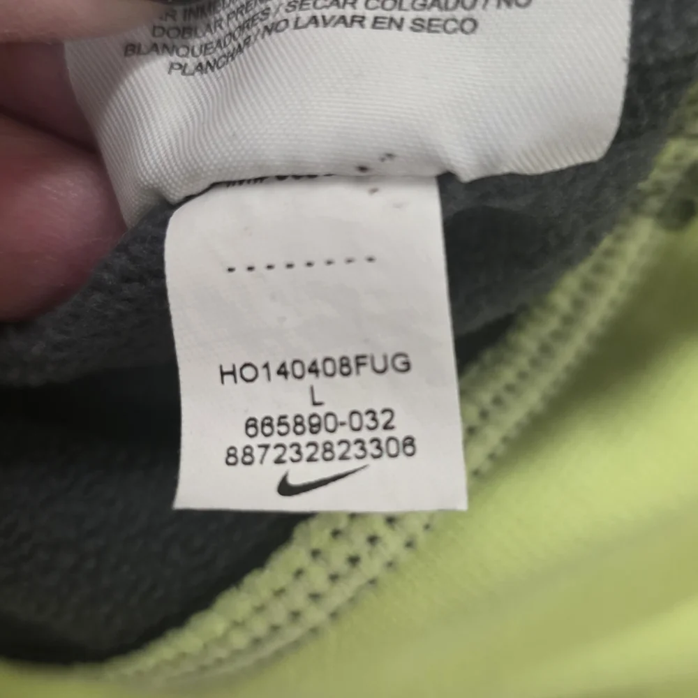 Nike Therma Fit Hoodie Dark Grey Volt Green Swoosh Size L